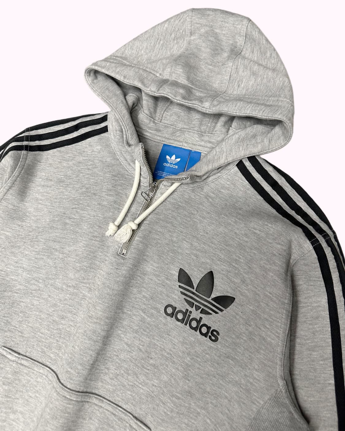 logo grey half zip-up hood 상품이미지2