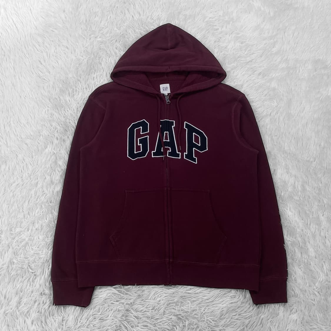 갭 Gap 스펠 로고 후드집업 버건디 상품이미지2