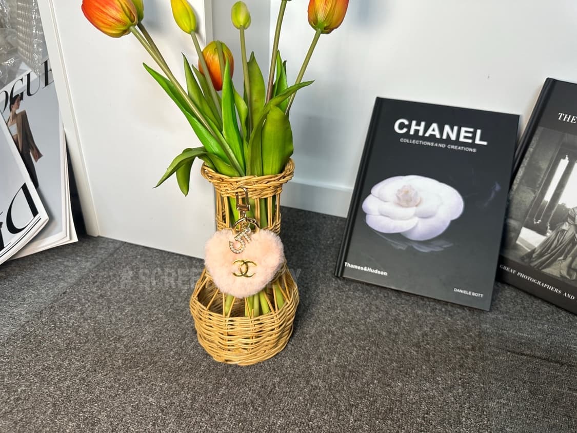 샤넬 하트 폼폼이 키링 핑크 상품이미지6