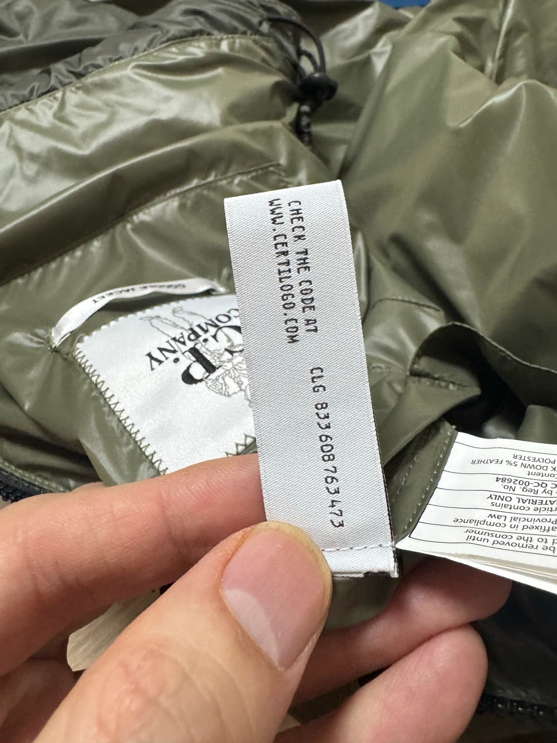 54사이즈 CP컴퍼니 디디쉘 경량 고글 패딩 점퍼 카키 상품이미지7