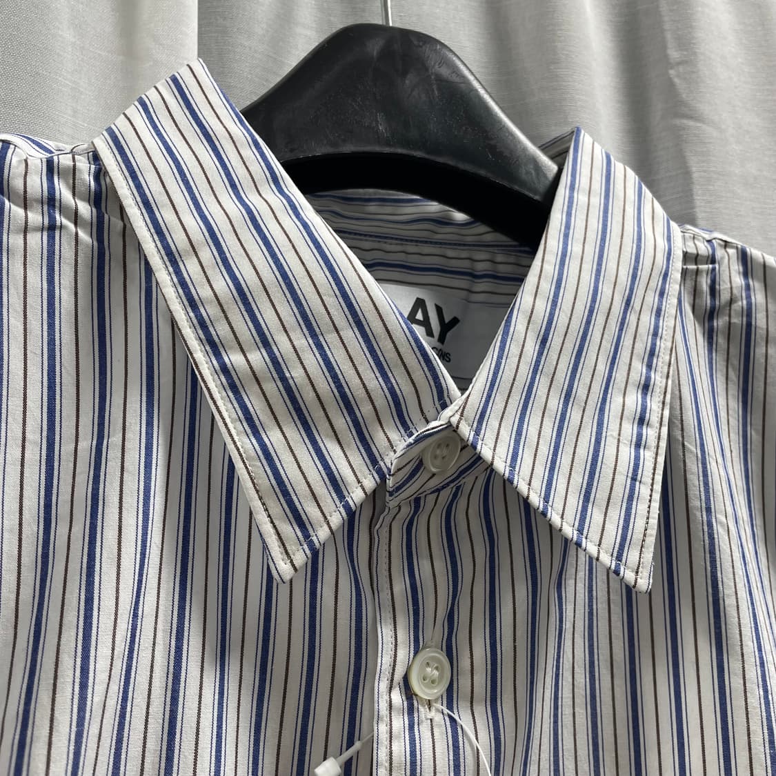 꼼데가르송/ 블랙하트 스트라이프 셔츠/ XL 상품이미지3