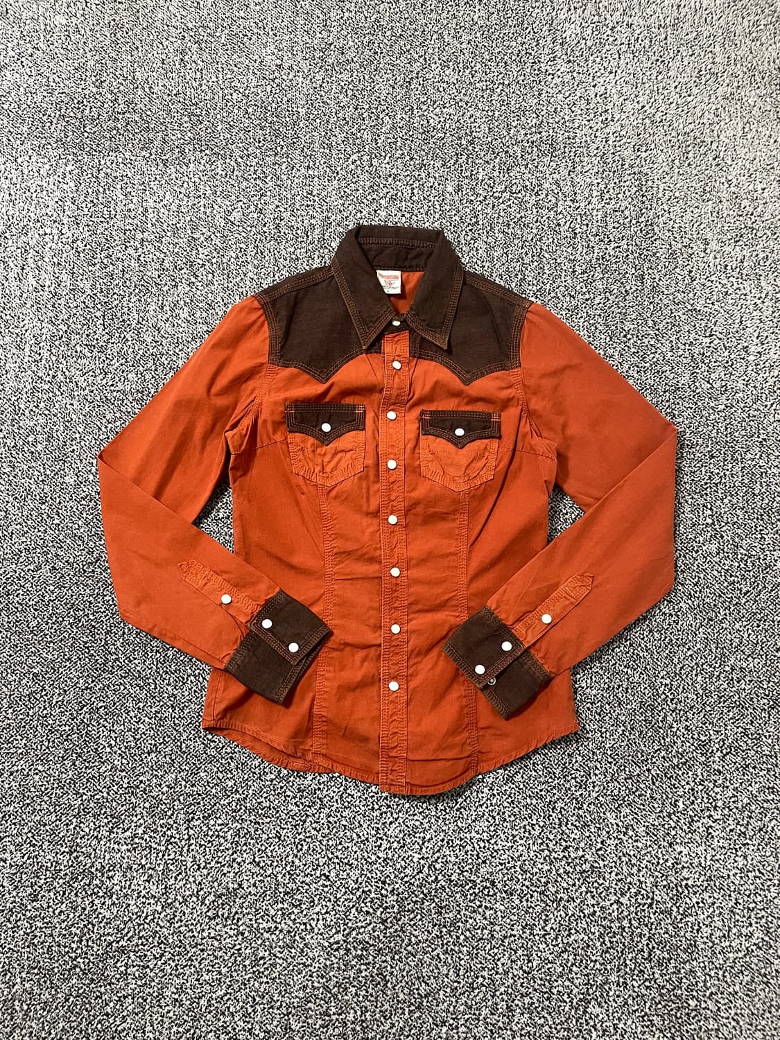 빈티지9. 트루릴리젼 웨스턴 핏 남방 셔츠 오렌지브라운 상품이미지1