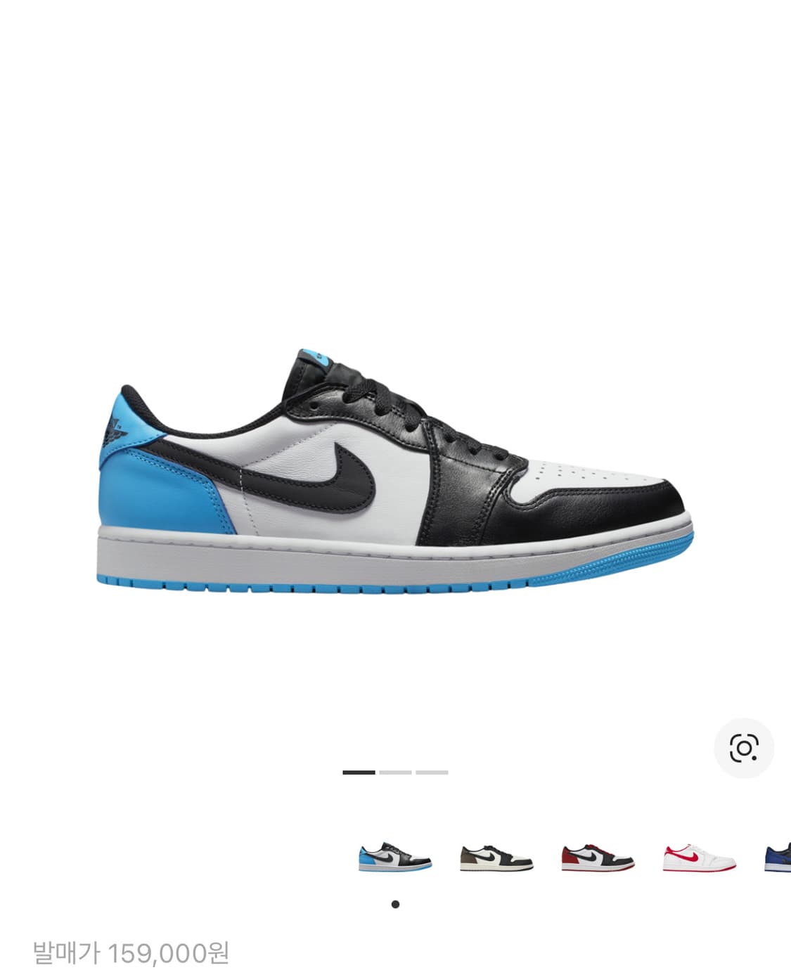 [280] 나이키 조던 1 레트로 로우 OG 블랙 앤 다크 파우더 블루 상품이미지1