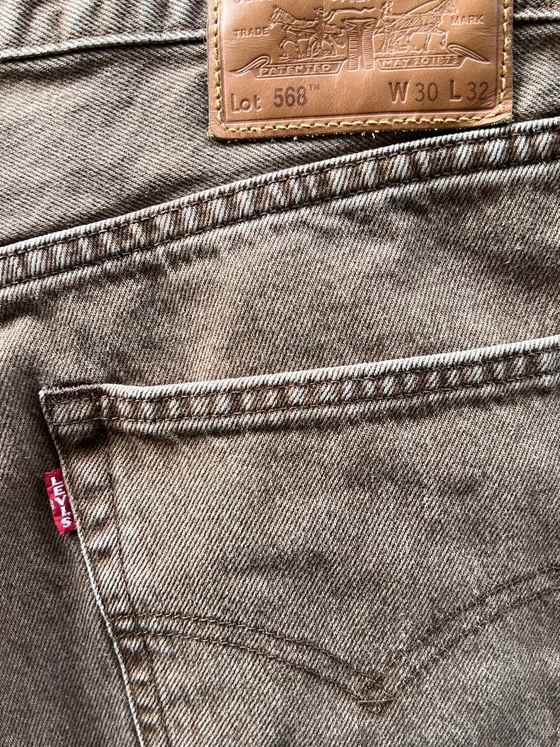 [30x32] 리바이스 프리미엄 568 브라운 루즈 데님 팬츠 상품이미지9