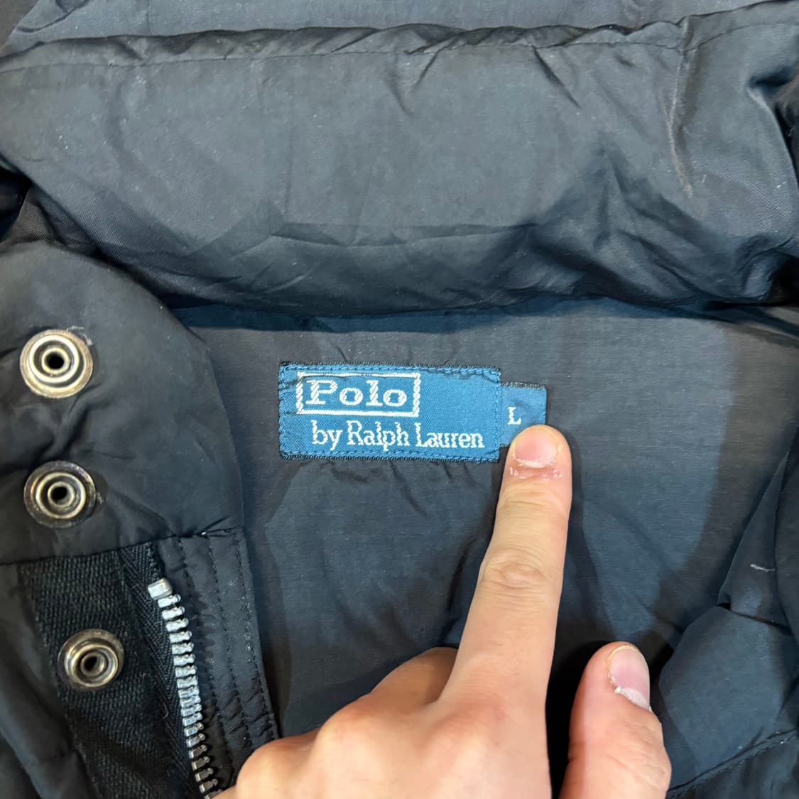 (XL) 폴로 랄프로렌 블랙 후드 덕다운 패딩 상품이미지7