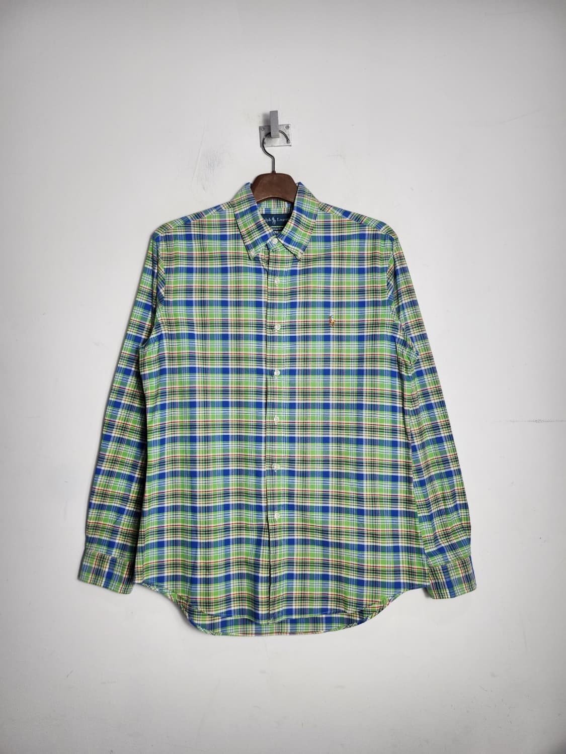 M 폴로 랄프로렌 그린블루 체크 셔츠 상품이미지1