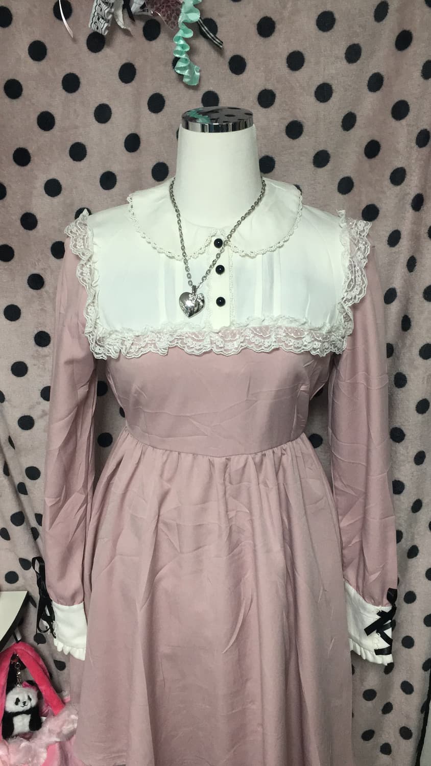 마즈깔 양산형 지뢰계 프릴 블라우스 원피스 상품이미지2