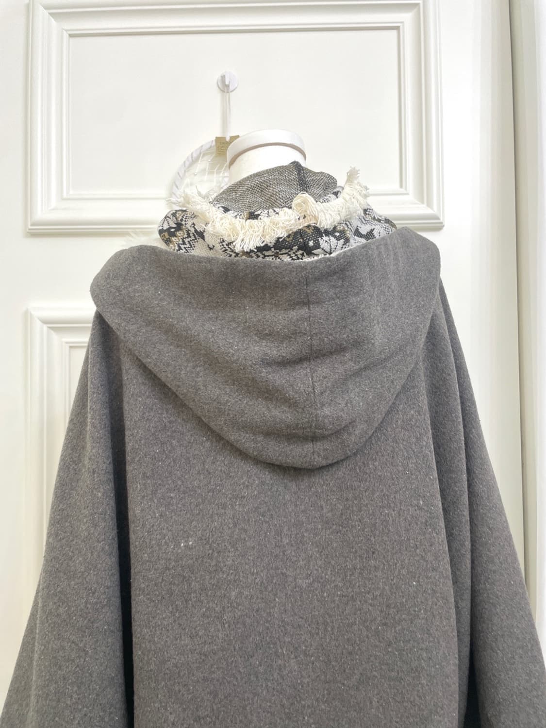 dark brown fur hoodie cape(size-M) 상품이미지5