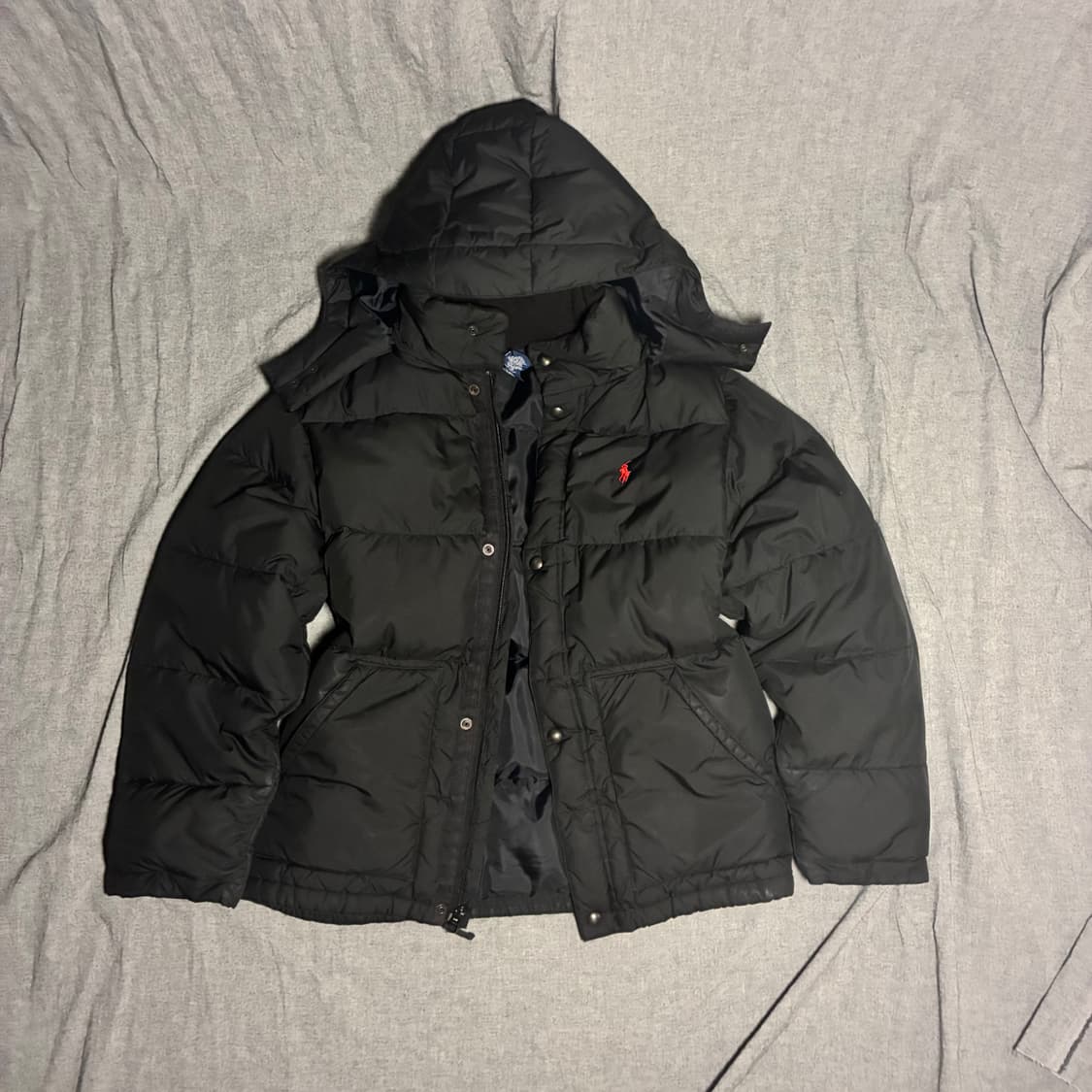 구형 폴로 랄프로렌 블랙 후드 패딩 점퍼 상품이미지4