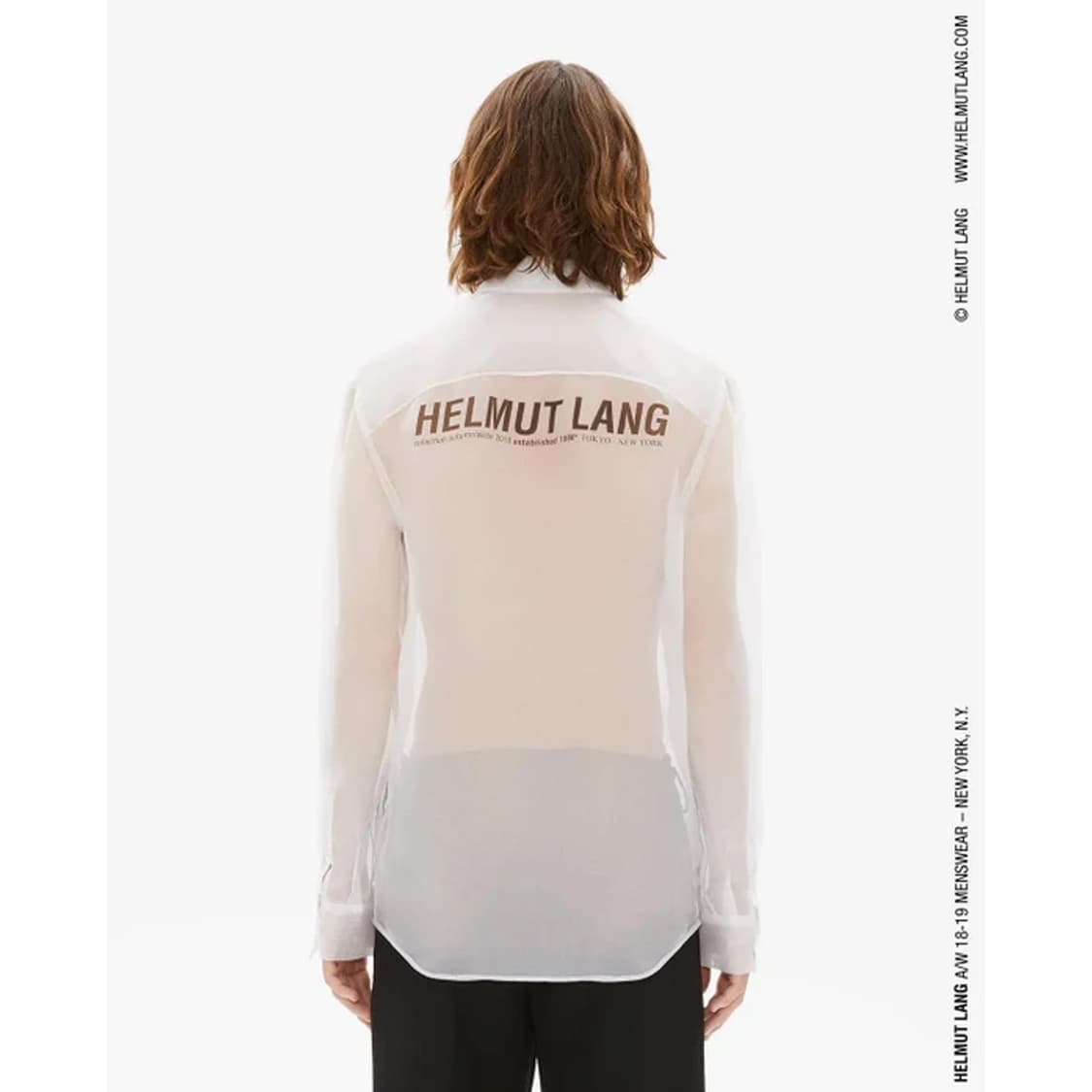 헬무트 랭 - 18FW 실크 로고 셔츠 - 화이트 - M 상품이미지8