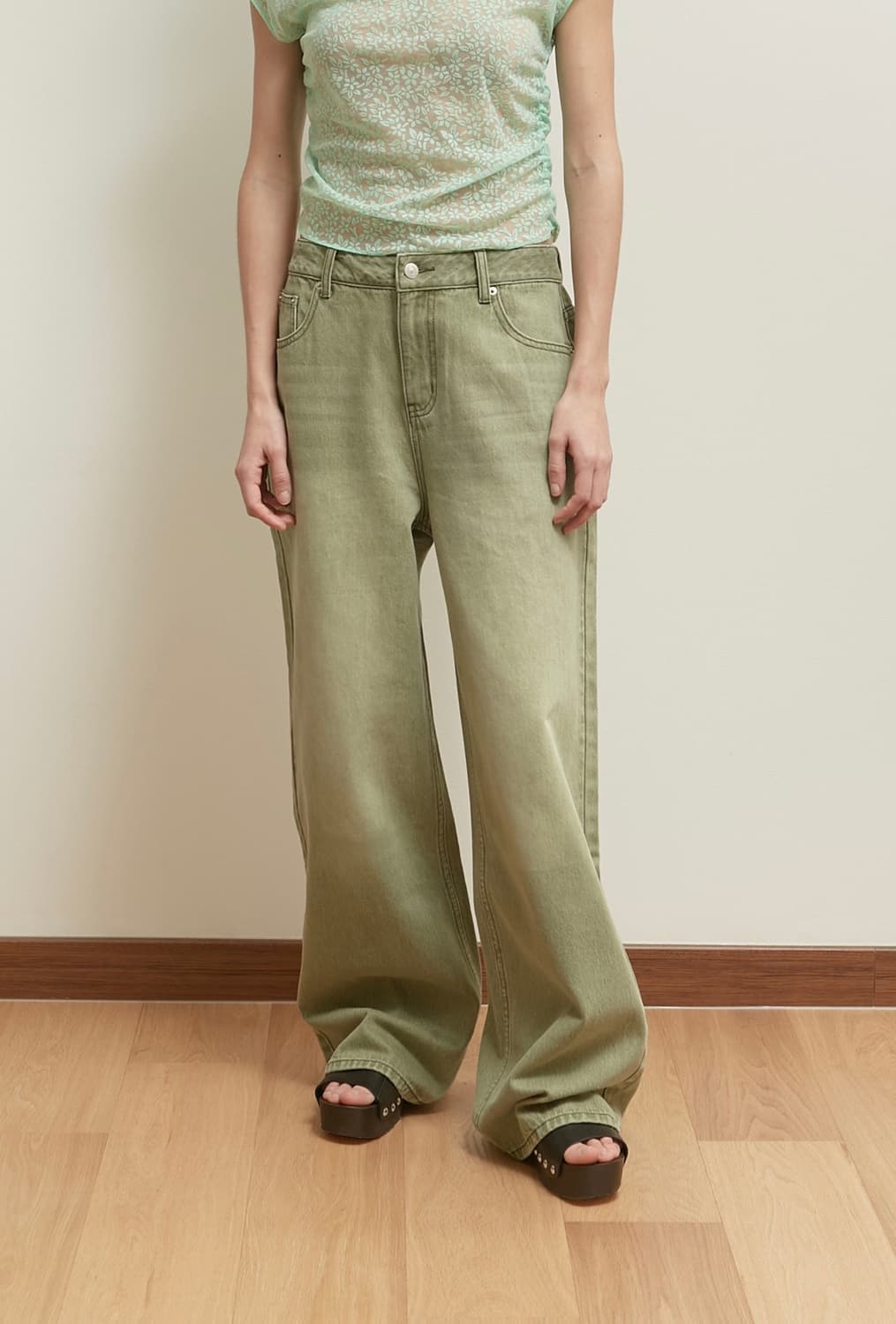 color dyeing jean (khaki) 상품이미지1