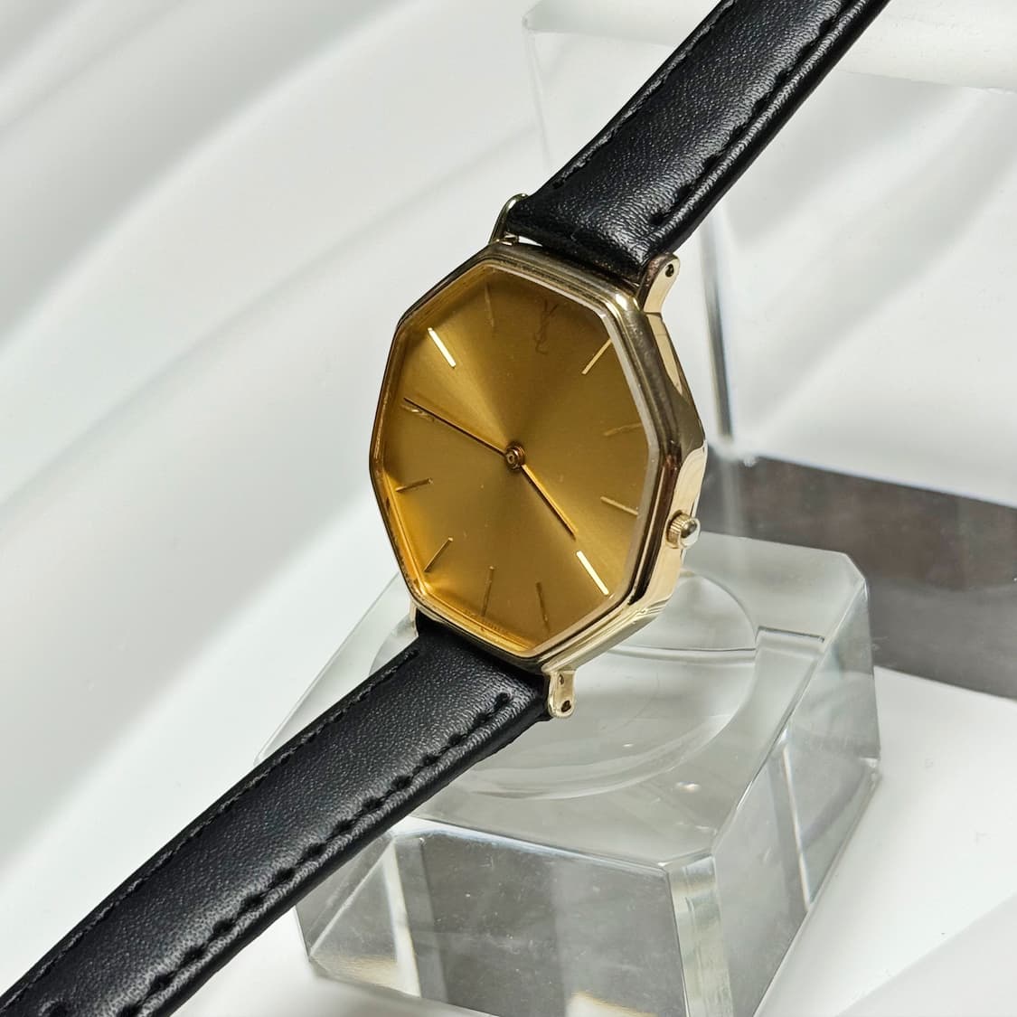 80's90's 빈티지 YSL 이브생로랑 옥타곤 샴페인 골드 워치 상품이미지4