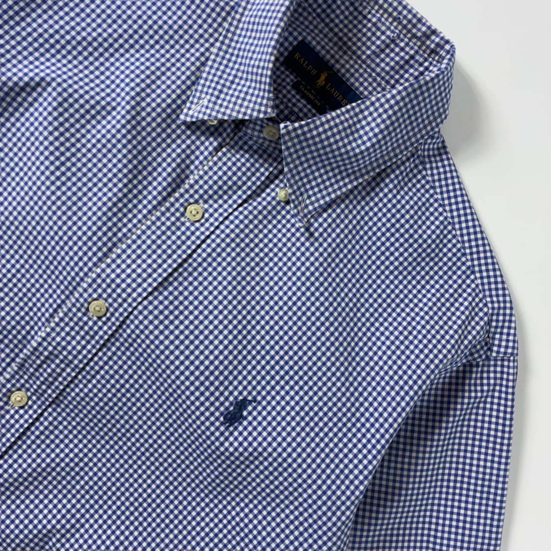 Polo  폴로 랄프로렌 자수 코튼 블루 체크 셔츠  상품이미지3