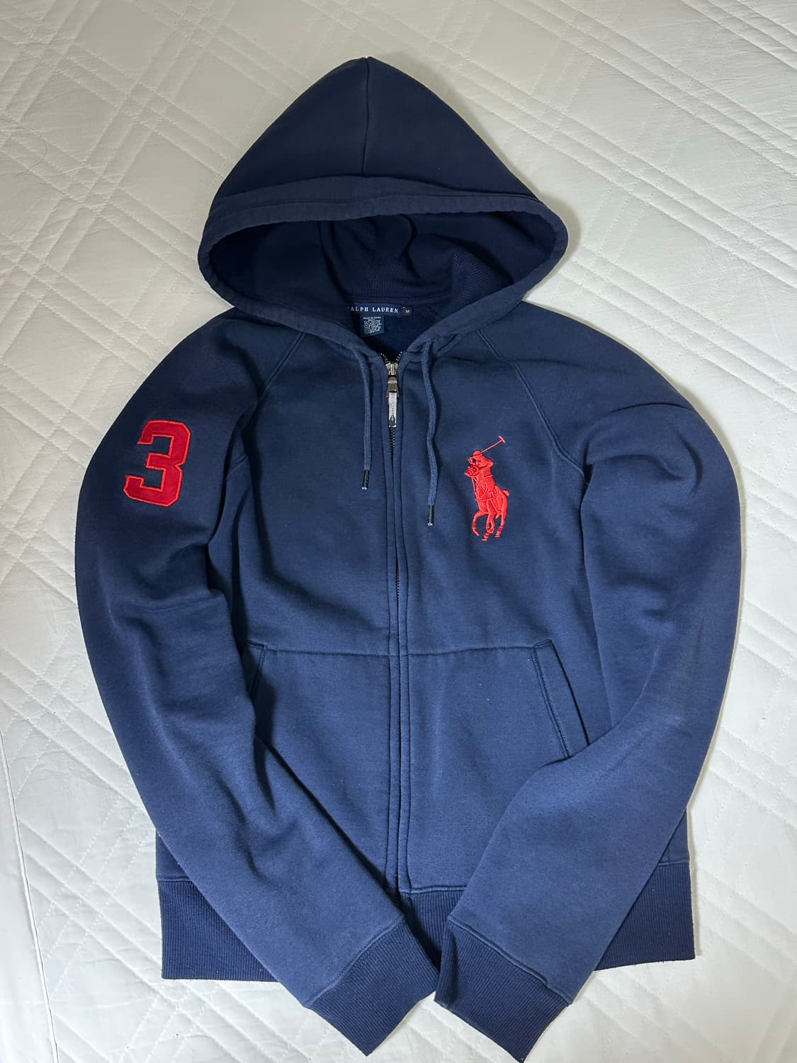 폴로 랄프로렌 빅포니 네이비 레드 후드집업 상품이미지1