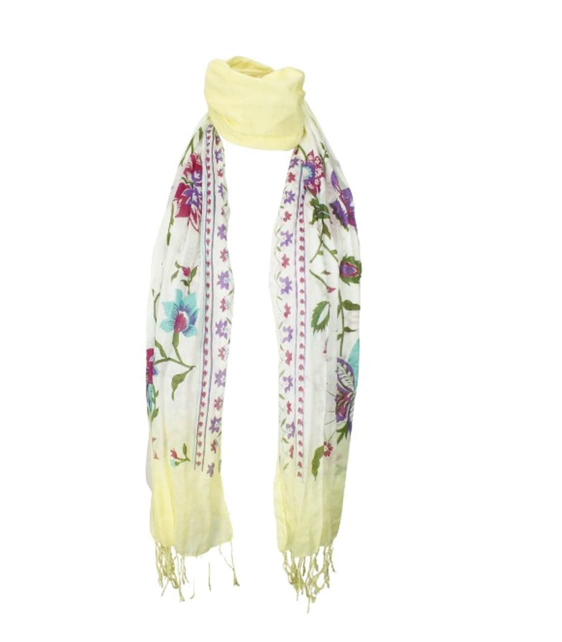 Oriental flower scarf yellow 상품이미지1