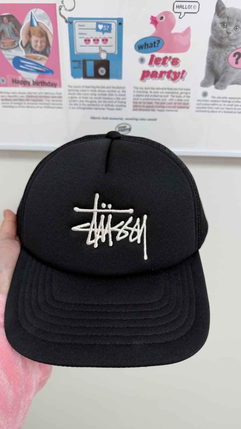 스투시 베이직 트러커 캡 블랙 상품이미지2