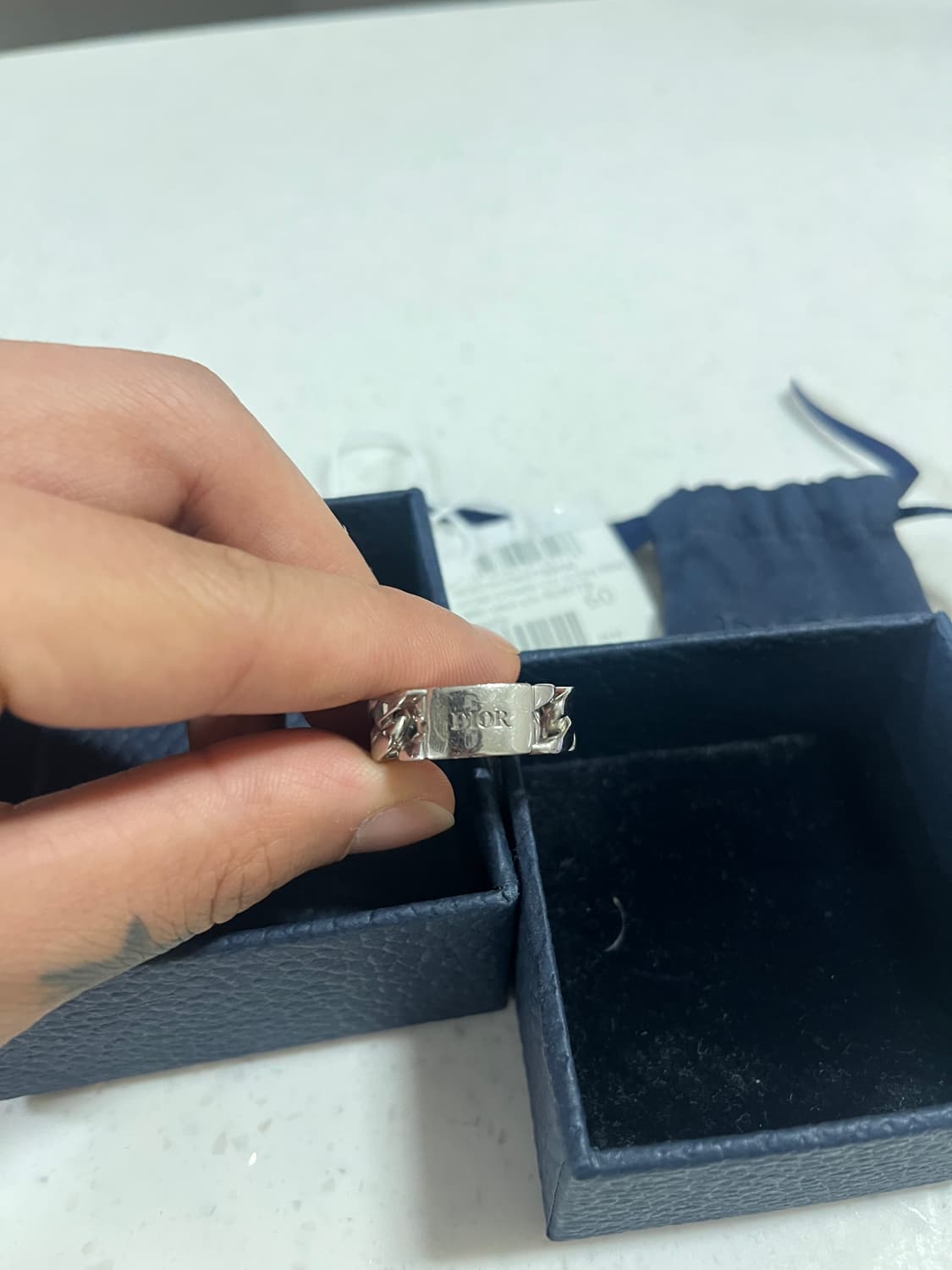 디올 CD 아이콘 체인 반지 M 상품이미지3