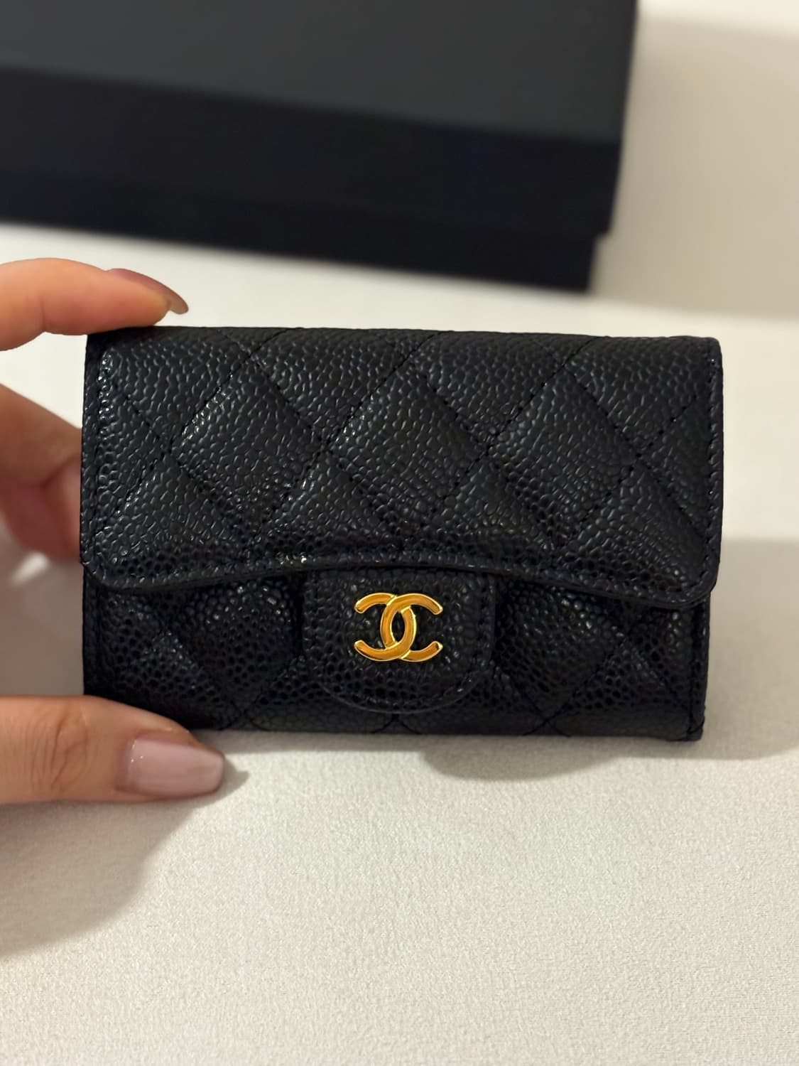 샤넬 캐비어 똑딱이 금장 카드지갑 (새상품) 상품이미지2