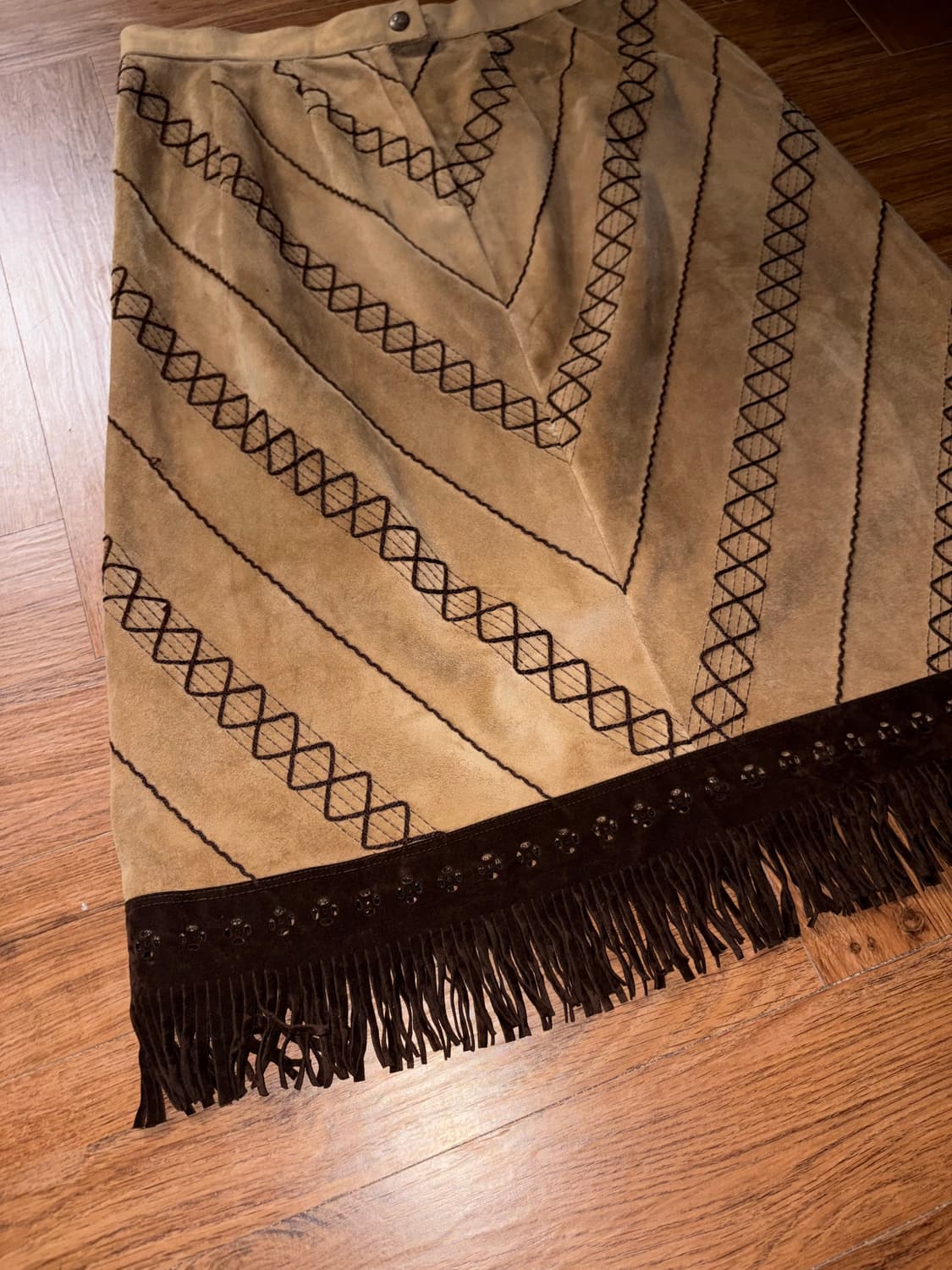 빈티지 프린지 미디스커트 상품이미지6