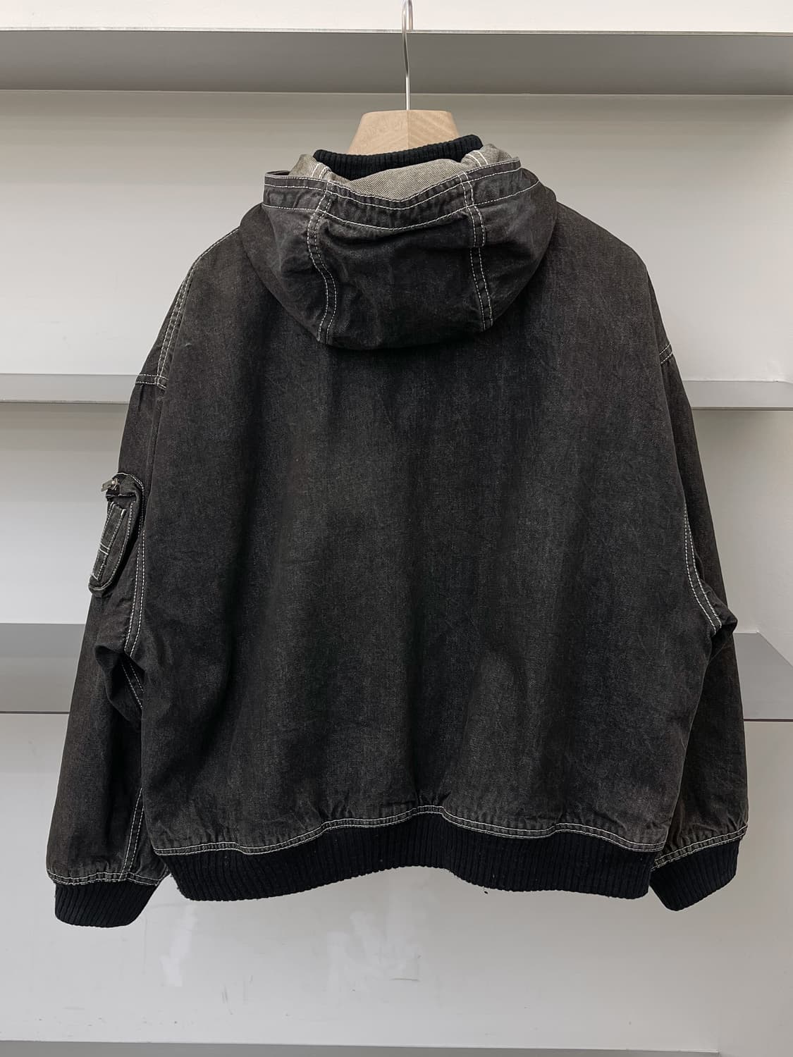 Quied Pie Club 90s 데님 후드 봄버 자켓 상품이미지4