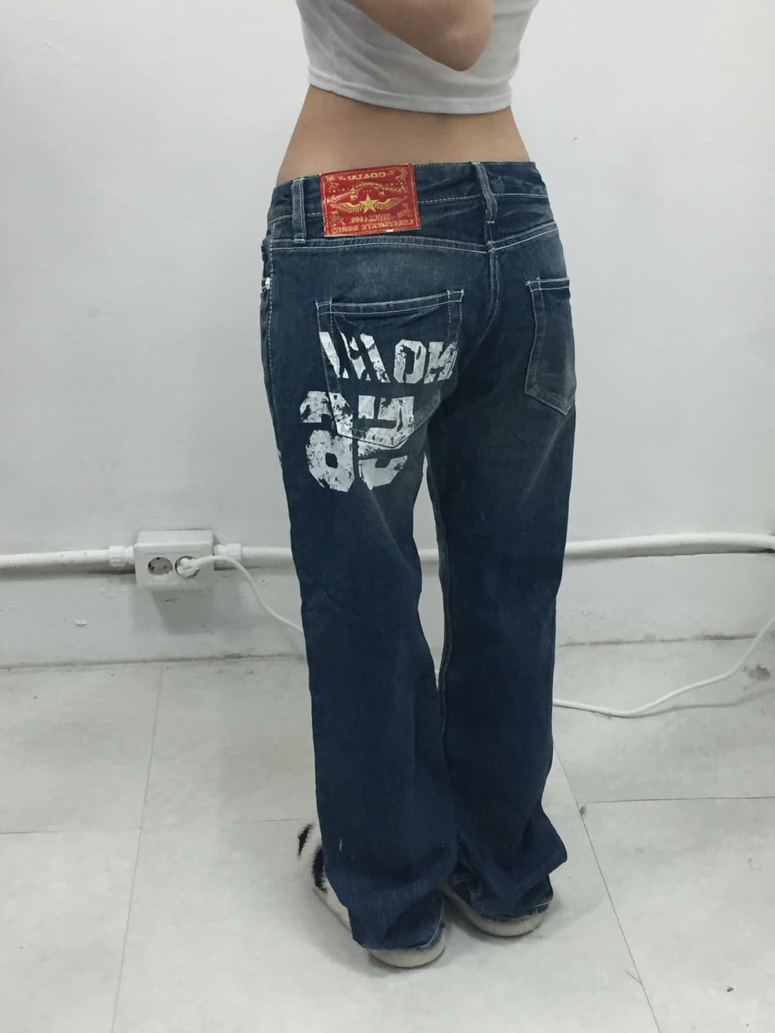 [COCOLULU] 코코루루 y2k 스텐실 데님진 상품이미지2