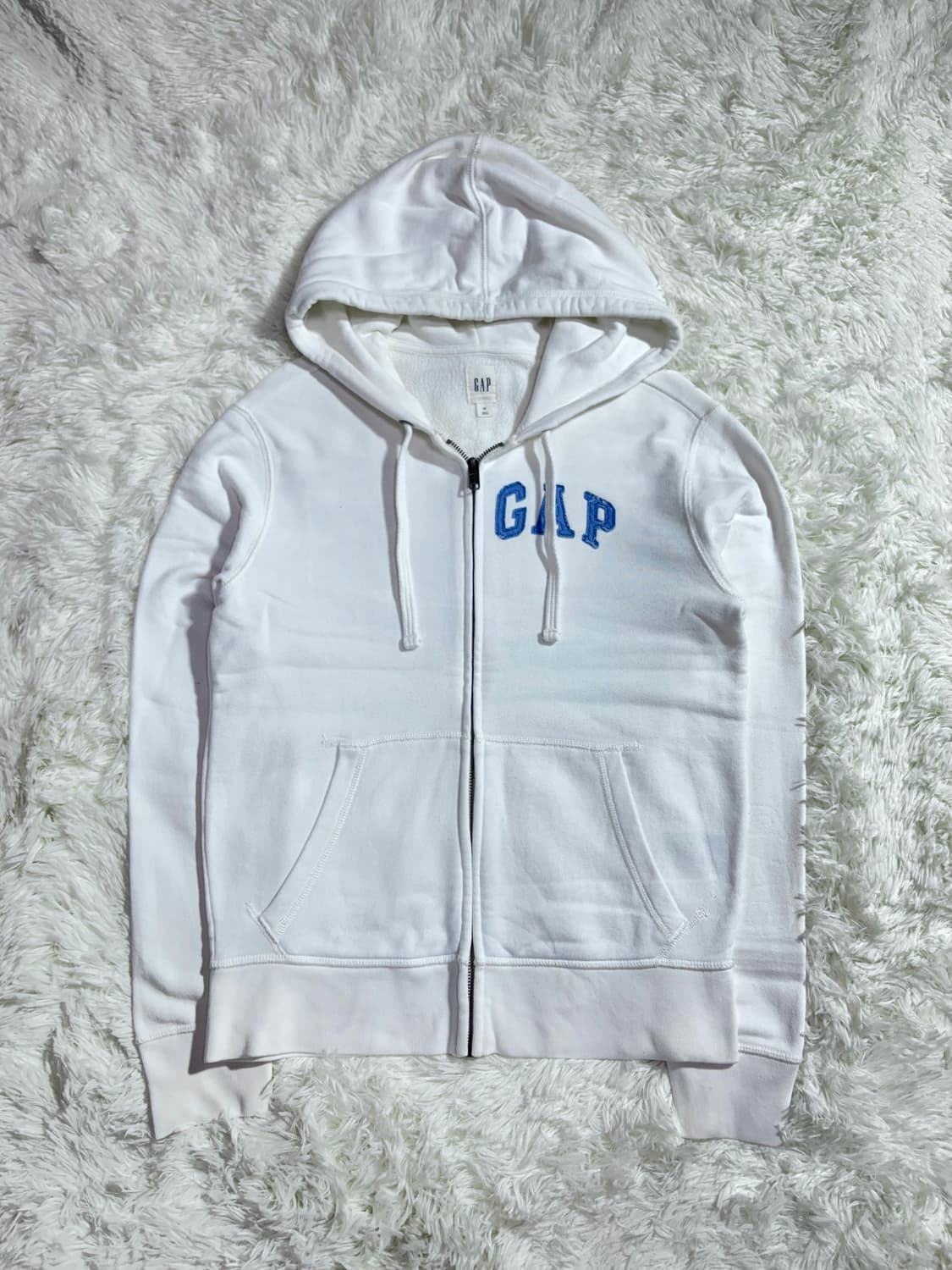 GAP 갭 성조기 빅로고 화이트 후드집업 상품이미지4