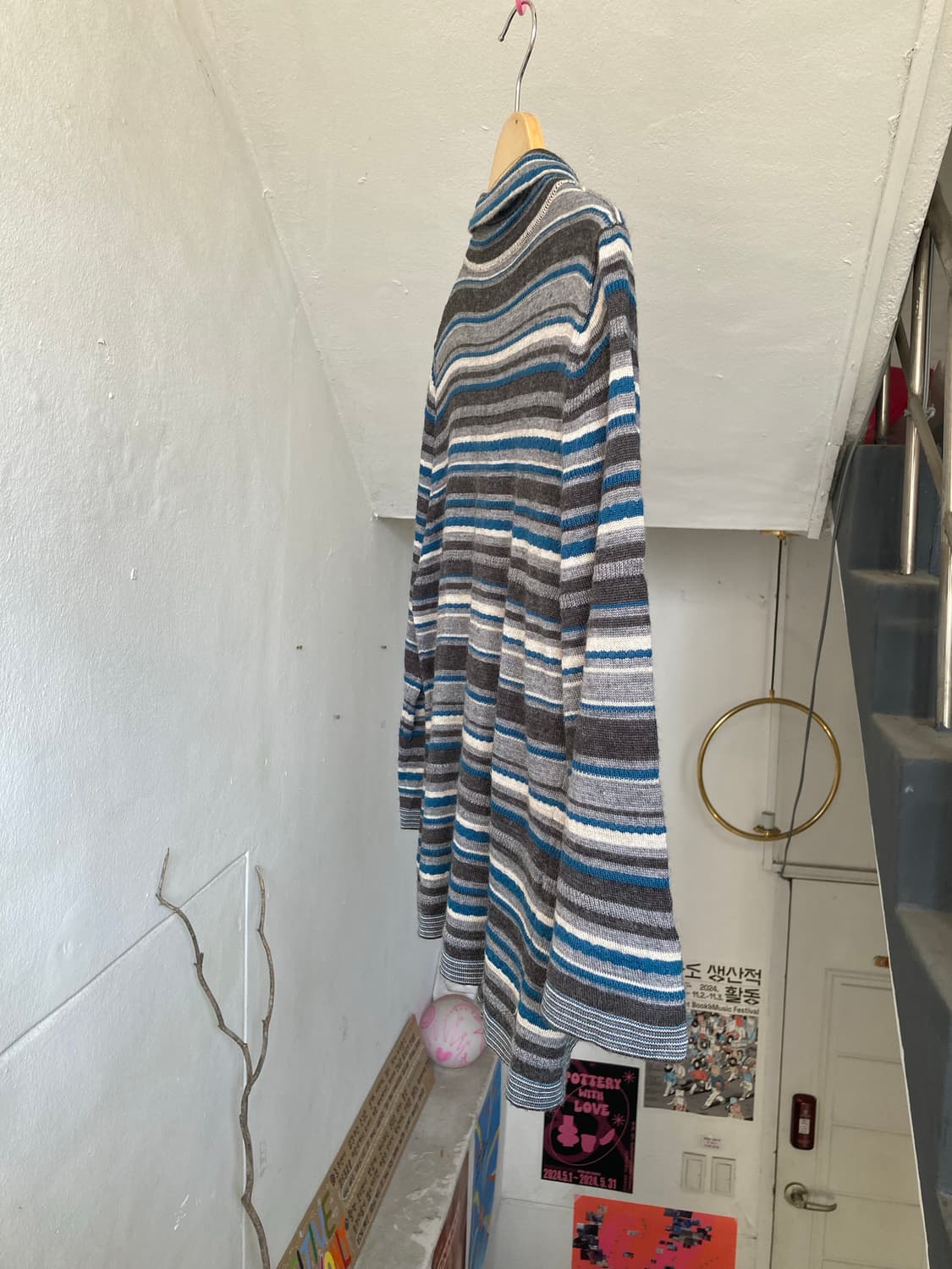 울 30% 레이어드 스트라이프 가디건 상품이미지8