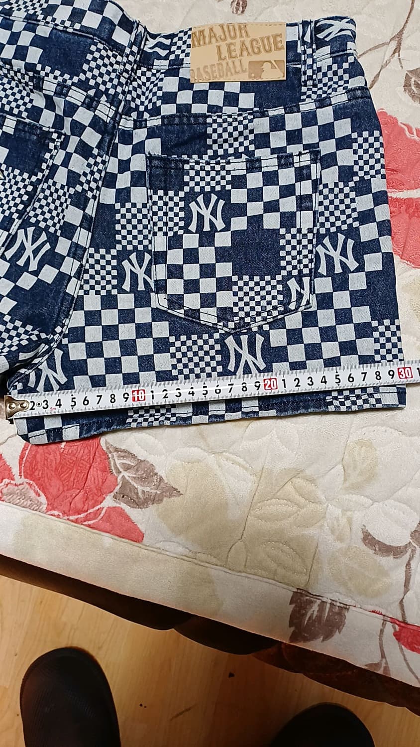 MLB 데님숏팬츠 실측28인치 기장34 상품이미지8