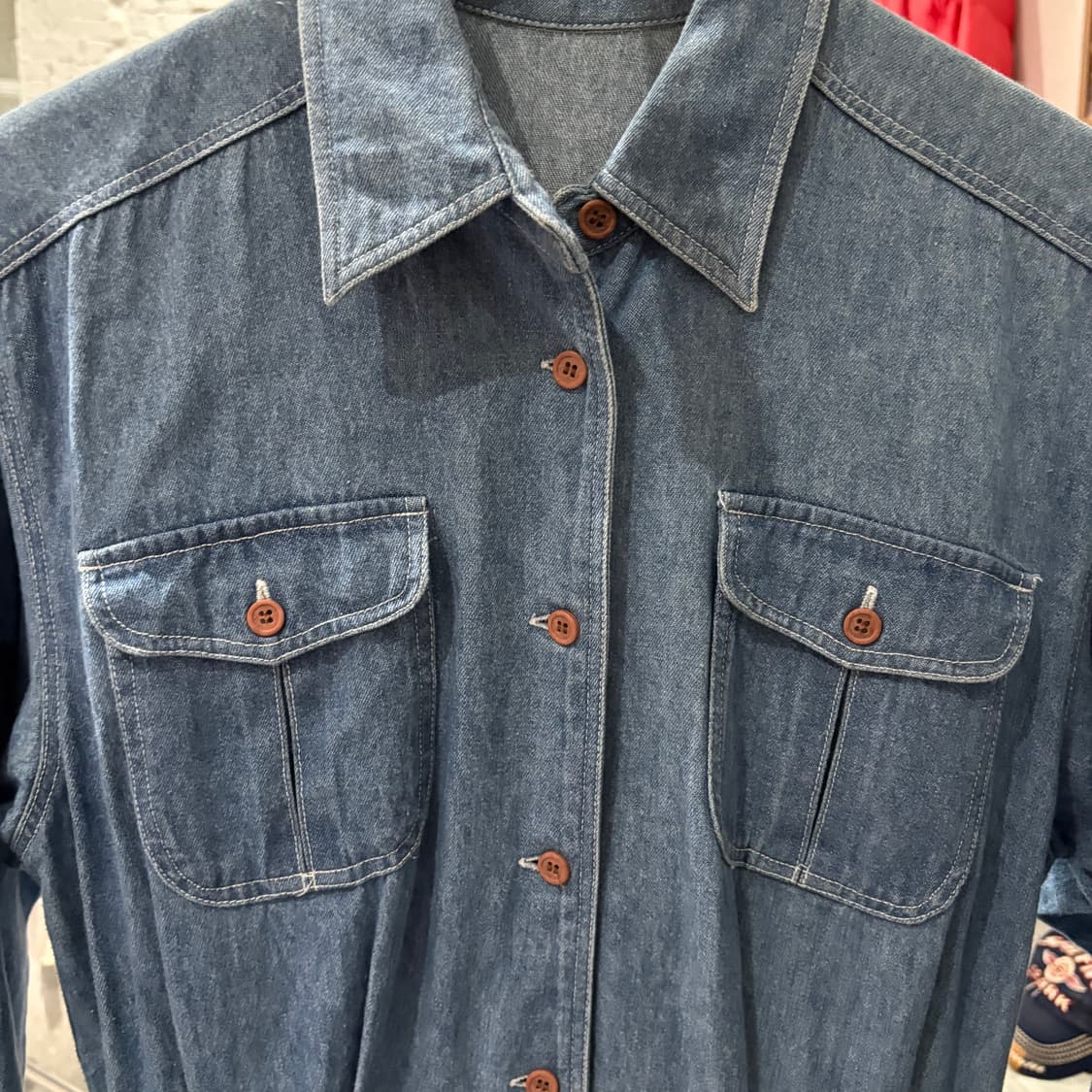 japan빈티지 청 롱셔츠 드레스  상품이미지3