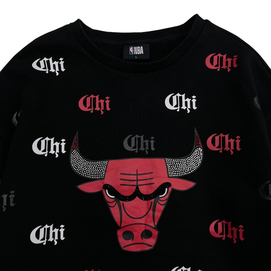 NBA 시카고불스 패턴 블랙 맨투맨 L 상품이미지4
