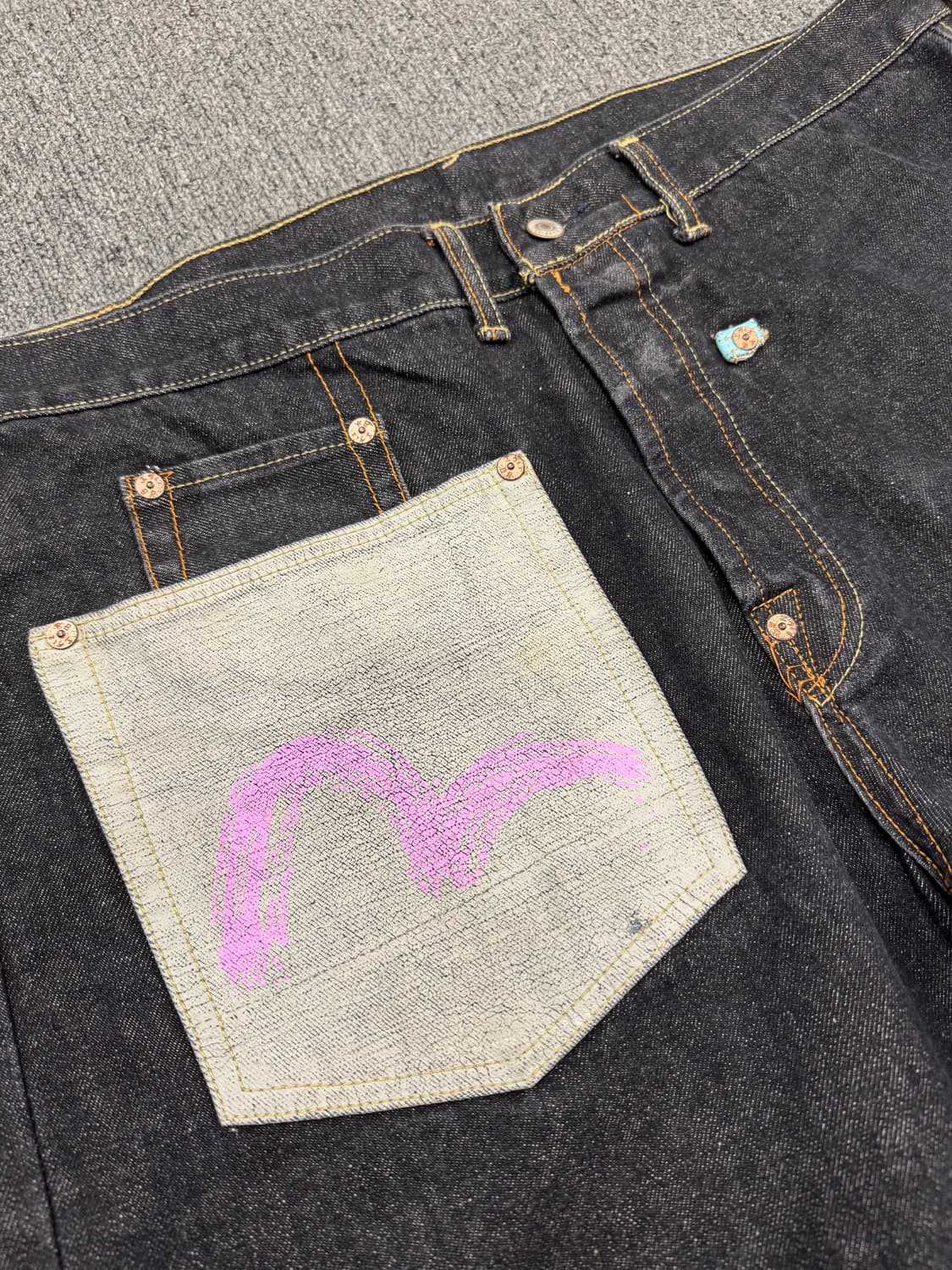 40)에비수 빈티지 앞포켓 흑청 데님팬츠 상품이미지6