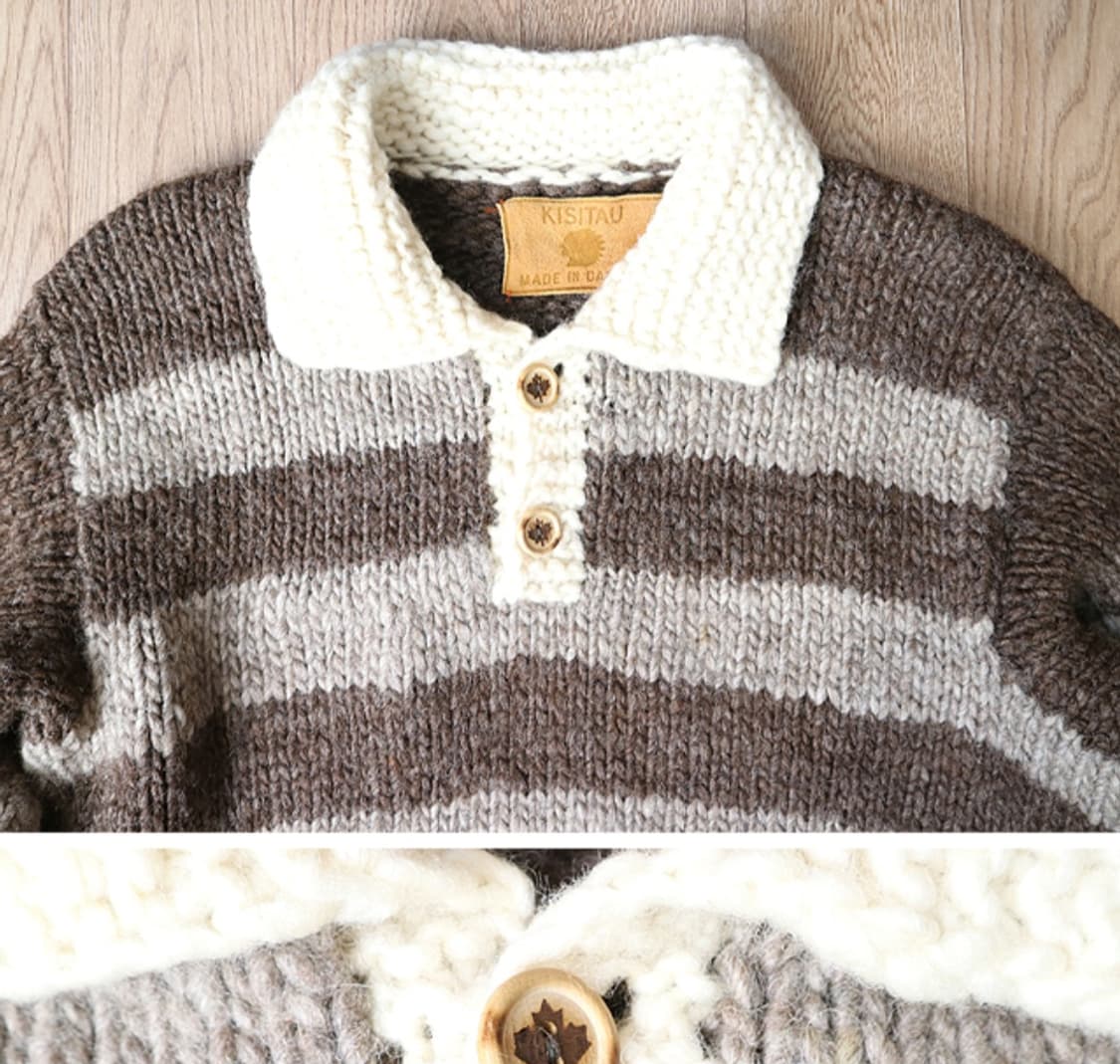 
캐나다 핸드메이드 양모100% 인디언 코위찬 럭비 스웨터  상품이미지4