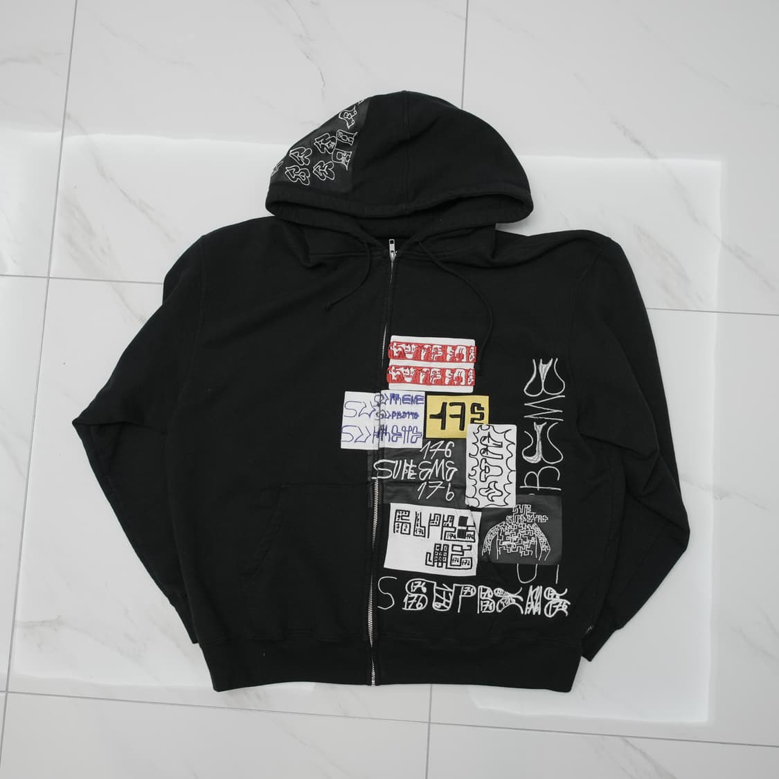 [XL] 슈프림 176 집업 후드 블랙 상품이미지1