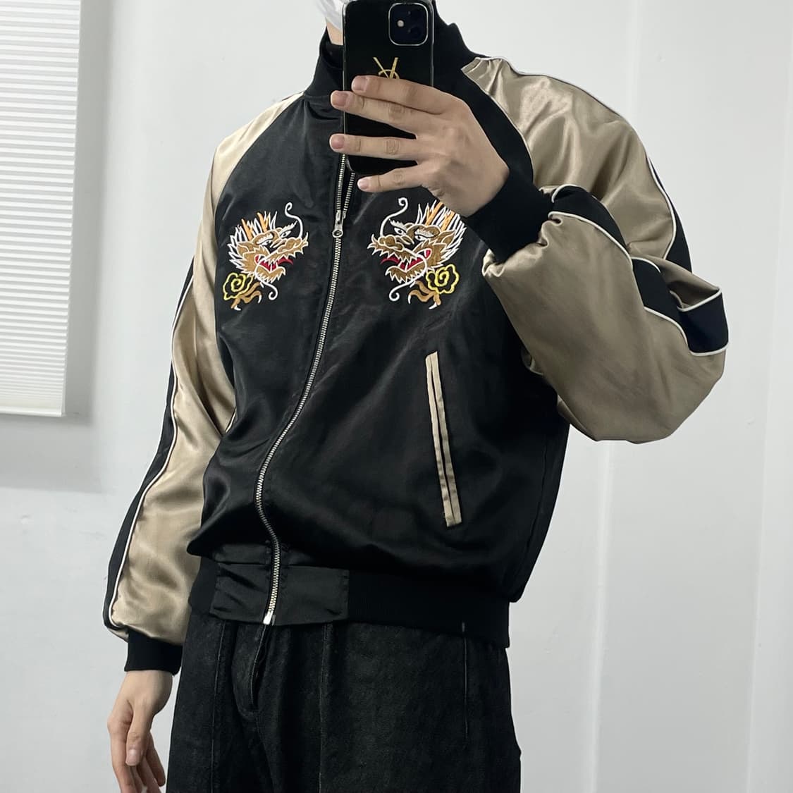 L 재팬 타이거 자수 스카쟌 자켓 상품이미지2