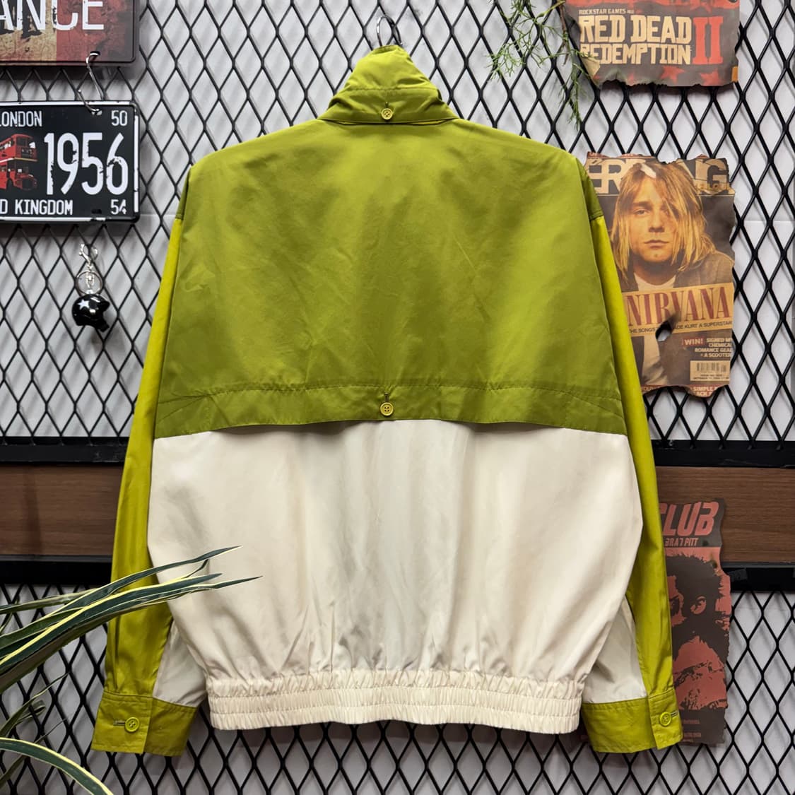 00s 겐조 골프 아노락 바람막이 전면 레터링 포인트 올리브 상품이미지2