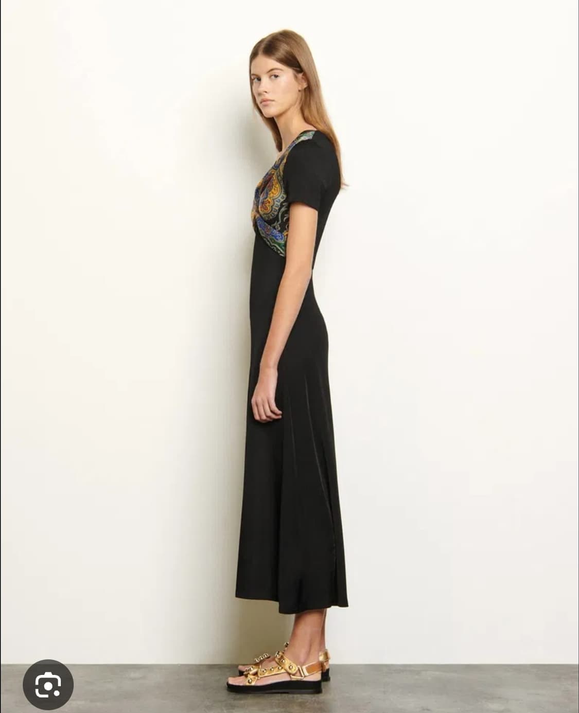 산드로 Sandro  페이즐리 배색 롱 원피스 34사이즈 상품이미지1