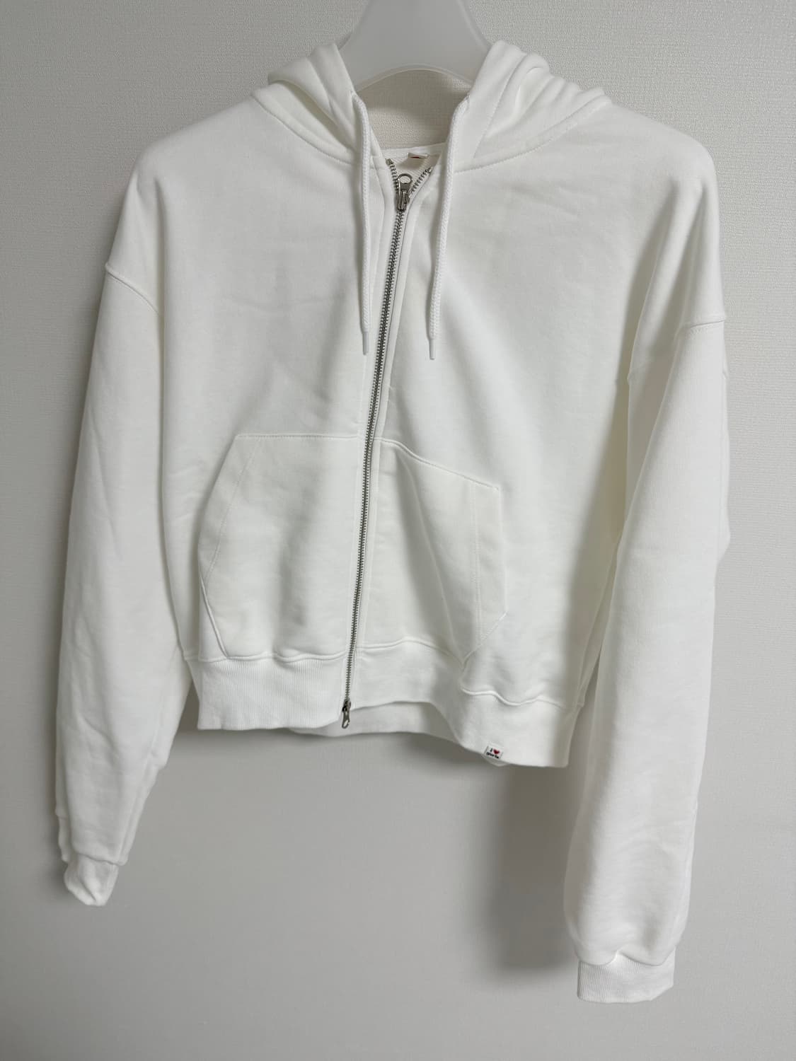 애즈이프캘리 걸스 크롭 후드집업 화이트 GURLS CROP HOOD 상품이미지4