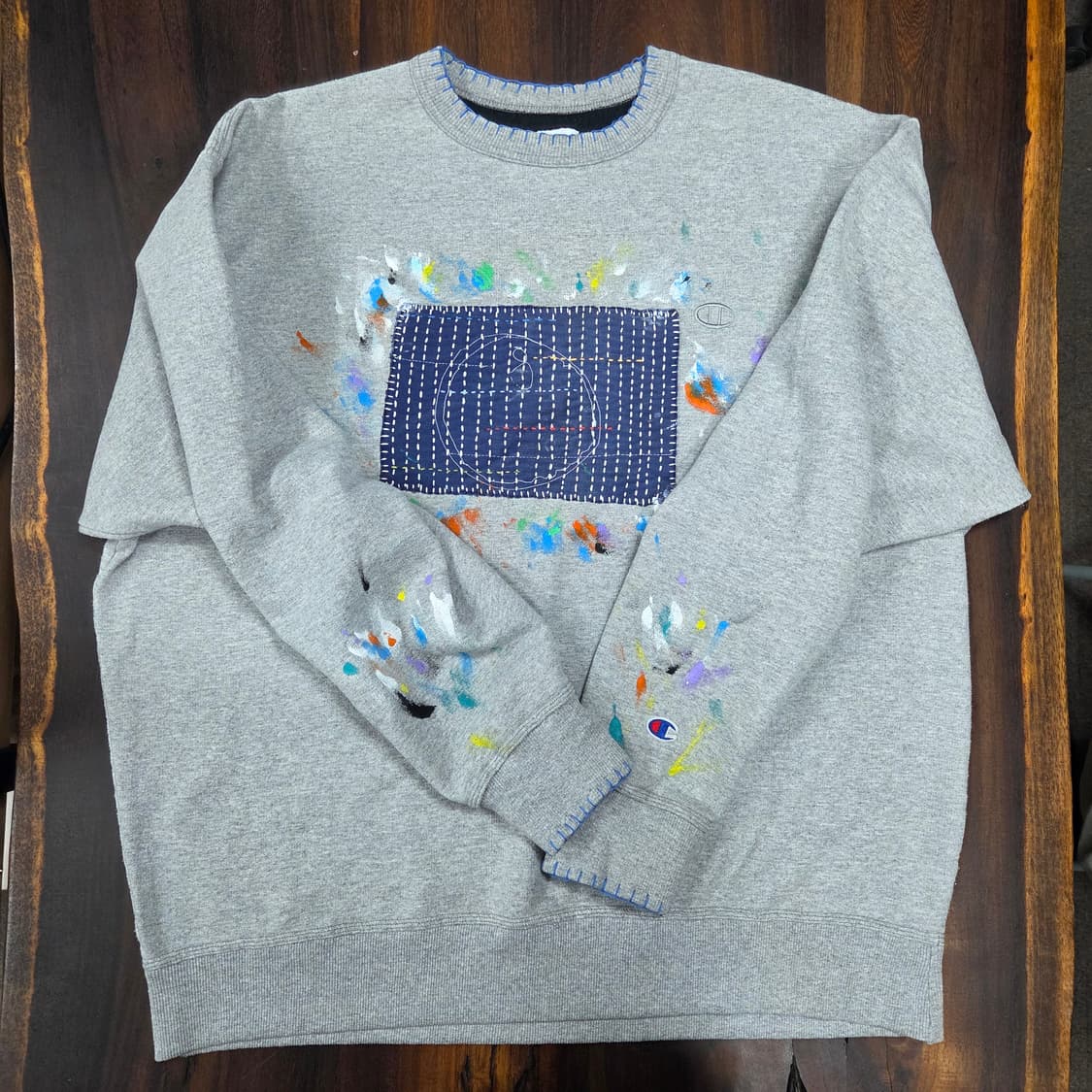 챔피온 패치워크 맨투맨 상품이미지1