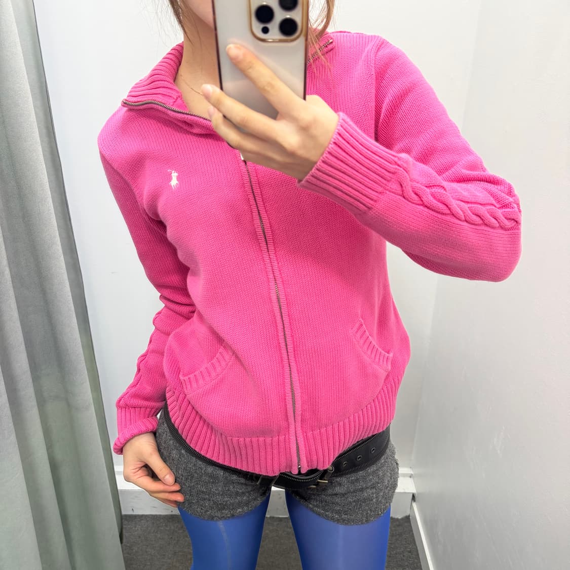 폴로 핑크 집업 가디건 상품이미지2