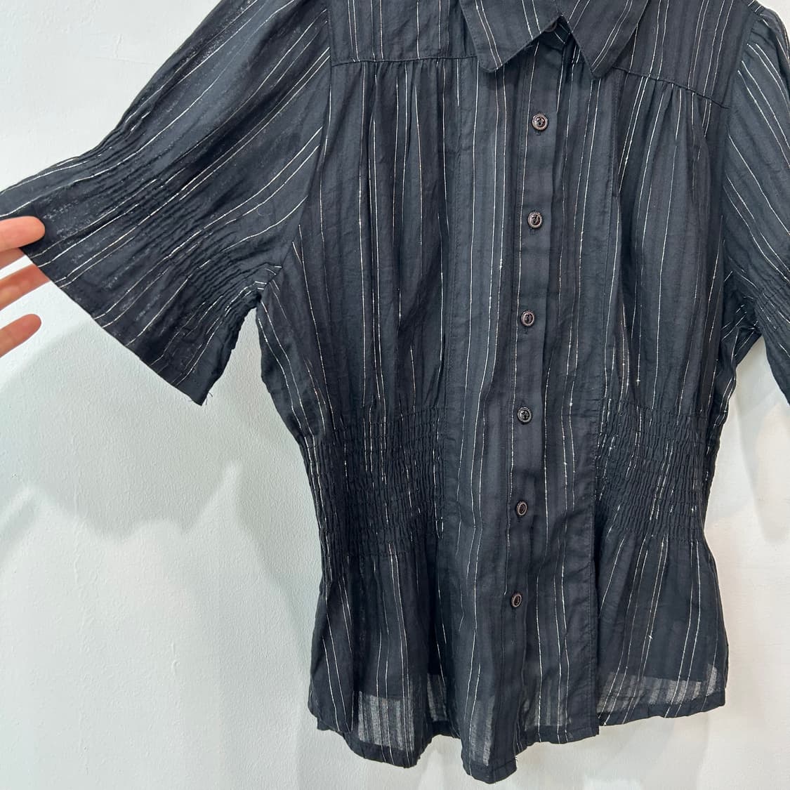 Black sliver stripe blouse 상품이미지5