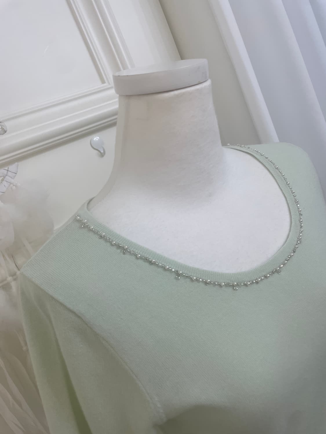 mint pearl point basic knit top 상품이미지7