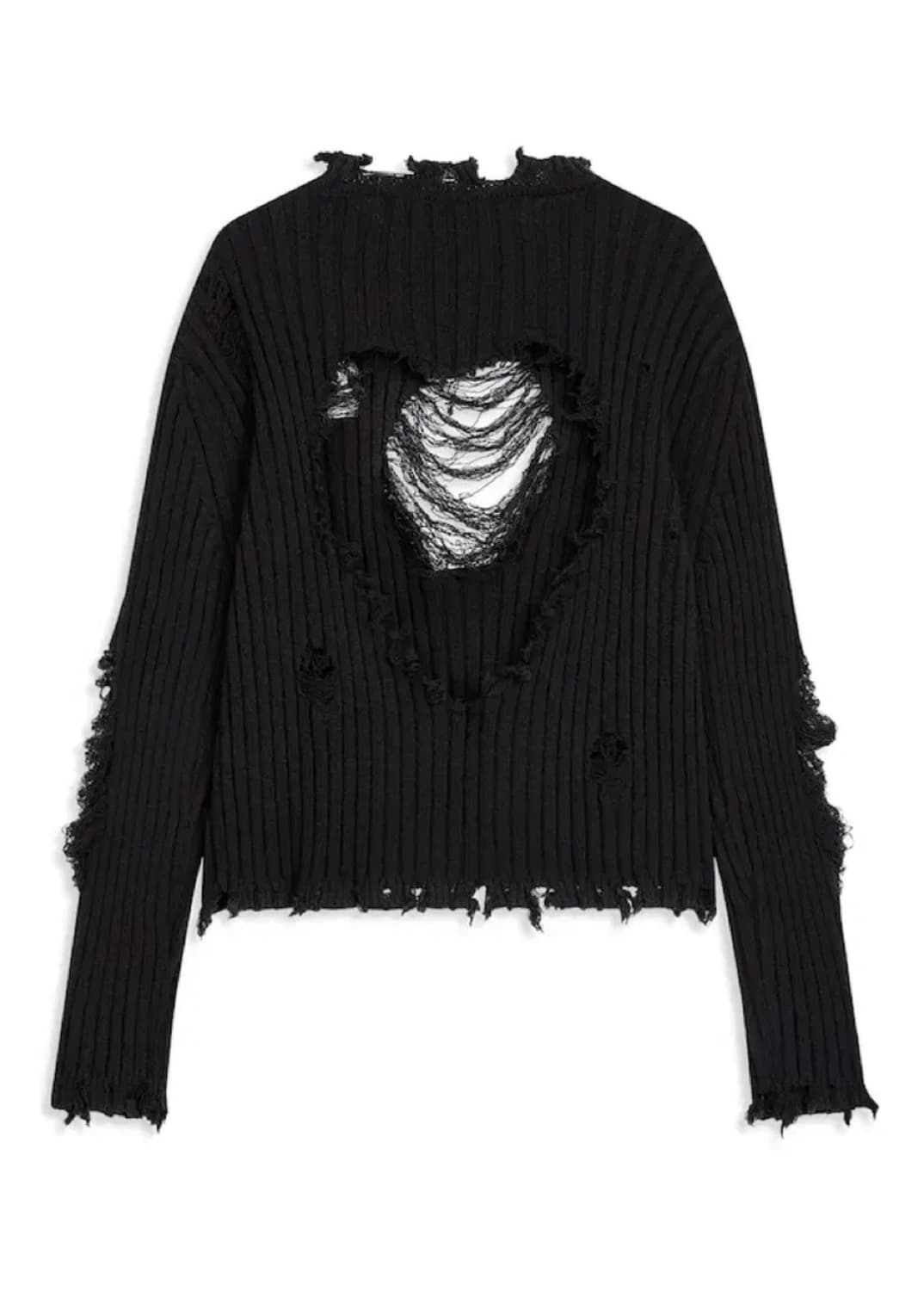 Openyy 하트 데미지 풀오버 니트 상품이미지1