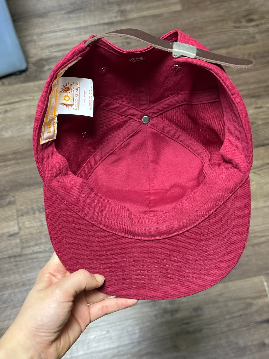 헬로선라이즈 빈티지 아치로고 릴렉스 핏 캡  레드 상품이미지3