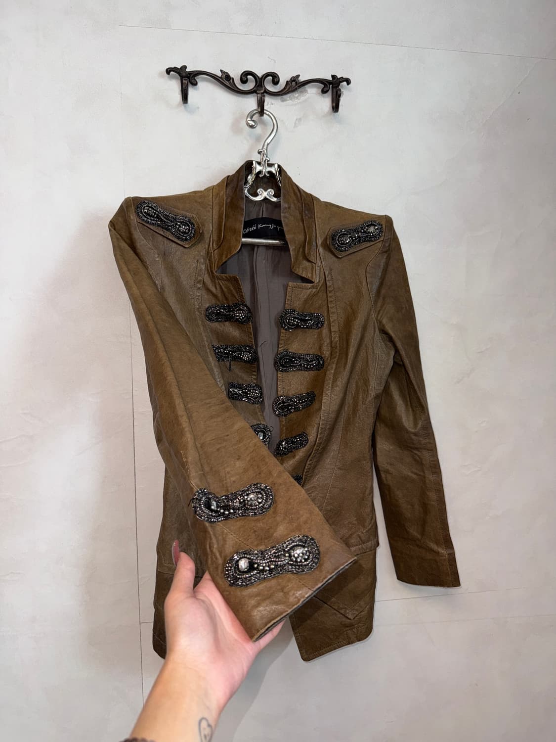 Obzee brown lamb skin napoleon jacket 상품이미지3