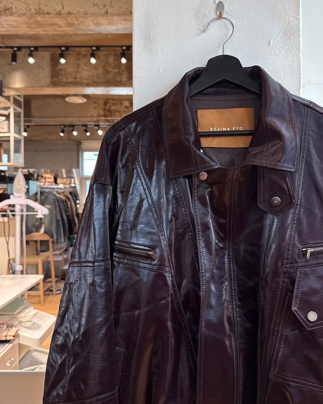 레지나 표 버건디 레이온 자켓  상품이미지4