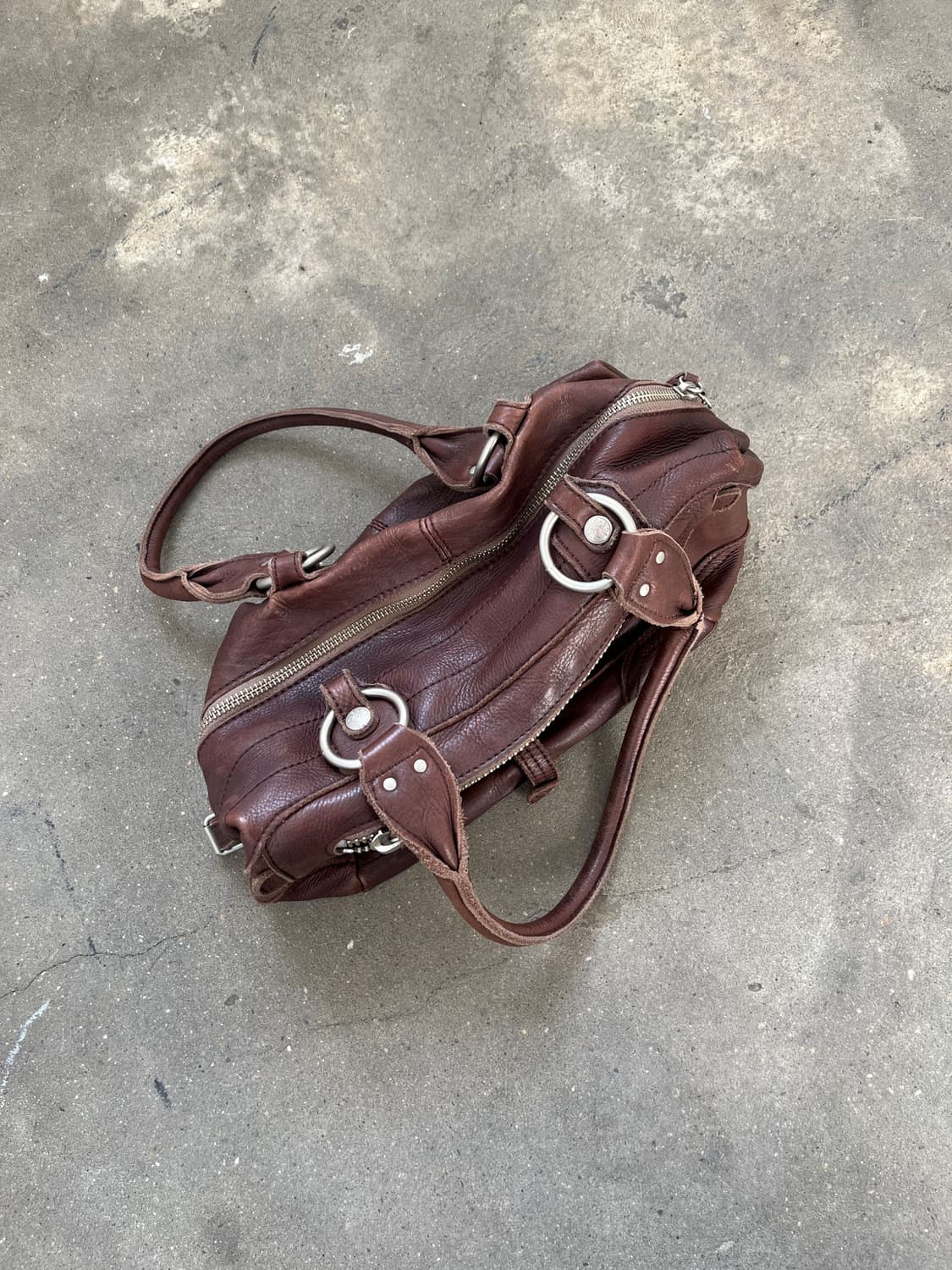 Vintage (maede in japan) 브라운 리얼레더 토트백 상품이미지5