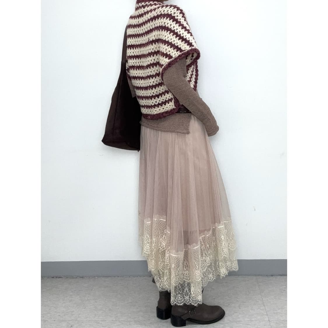 빈티지 핑크 샤 스커트 상품이미지2