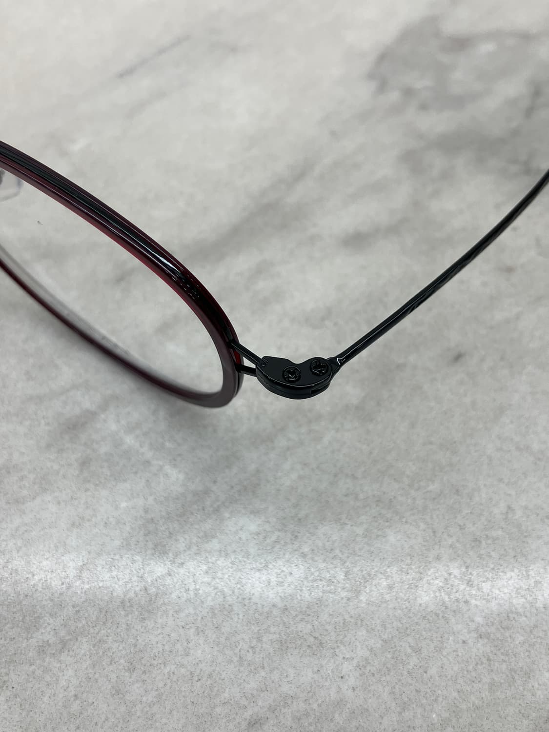 갤랑 GALLAN 블랙 와인 솔텍스 라운드 메탈테 안경 상품이미지2
