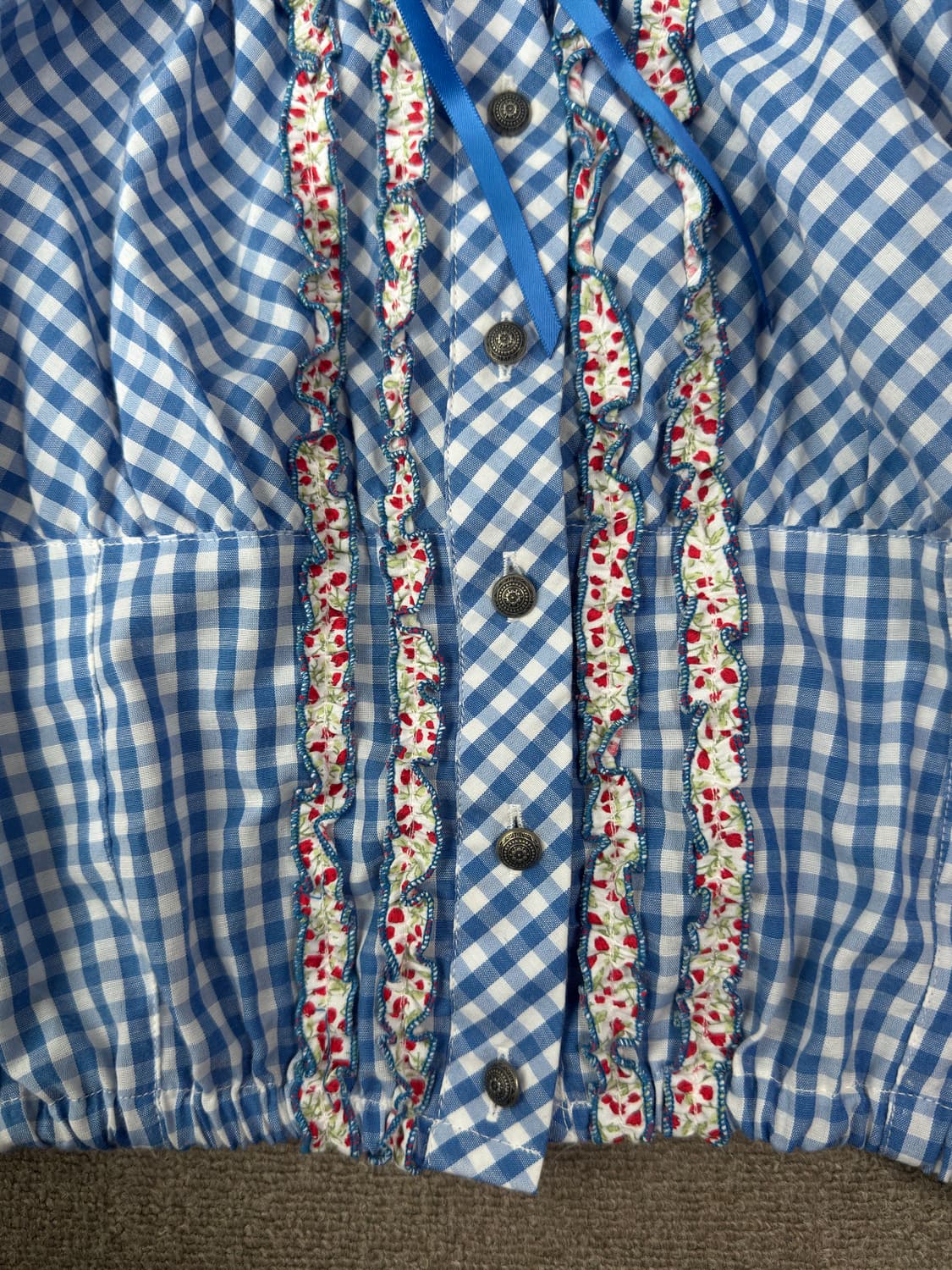 [Stockerpoint] 유럽 알프스 빈티지 체크 블라우스 상품이미지4