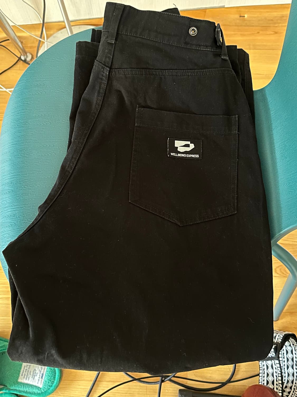 웰빙익스프레스 Two Tuck Wide Pants Black S 상품이미지5